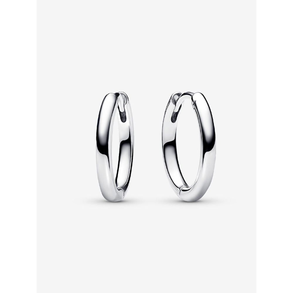 Pandora Moments Sterling Silver 18 Mm Charm Hoop Earrings Image 1