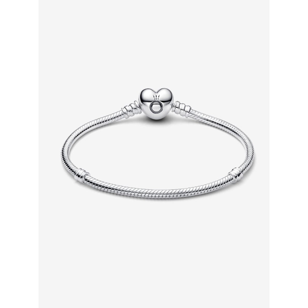 Pandora Moments Sterling Silver Heart Clasp Snake Chain Bracelet Image 5
