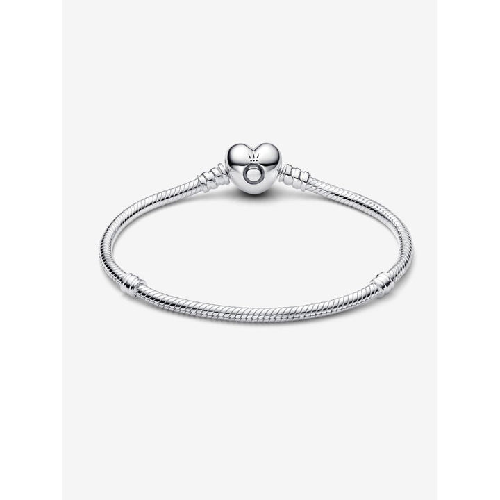 Pandora Moments Sterling Silver Heart Clasp Snake Chain Bracelet Image 5