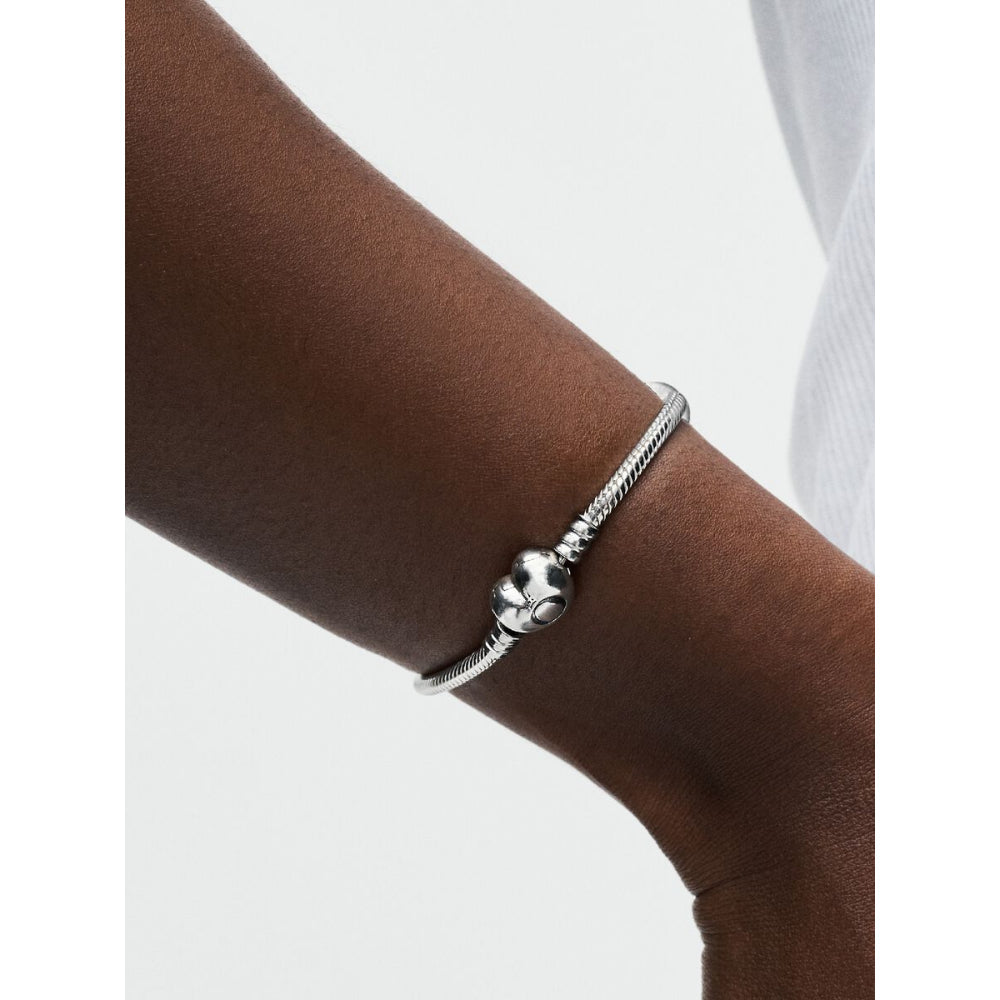 Pandora Moments Sterling Silver Heart Clasp Snake Chain Bracelet Image 2