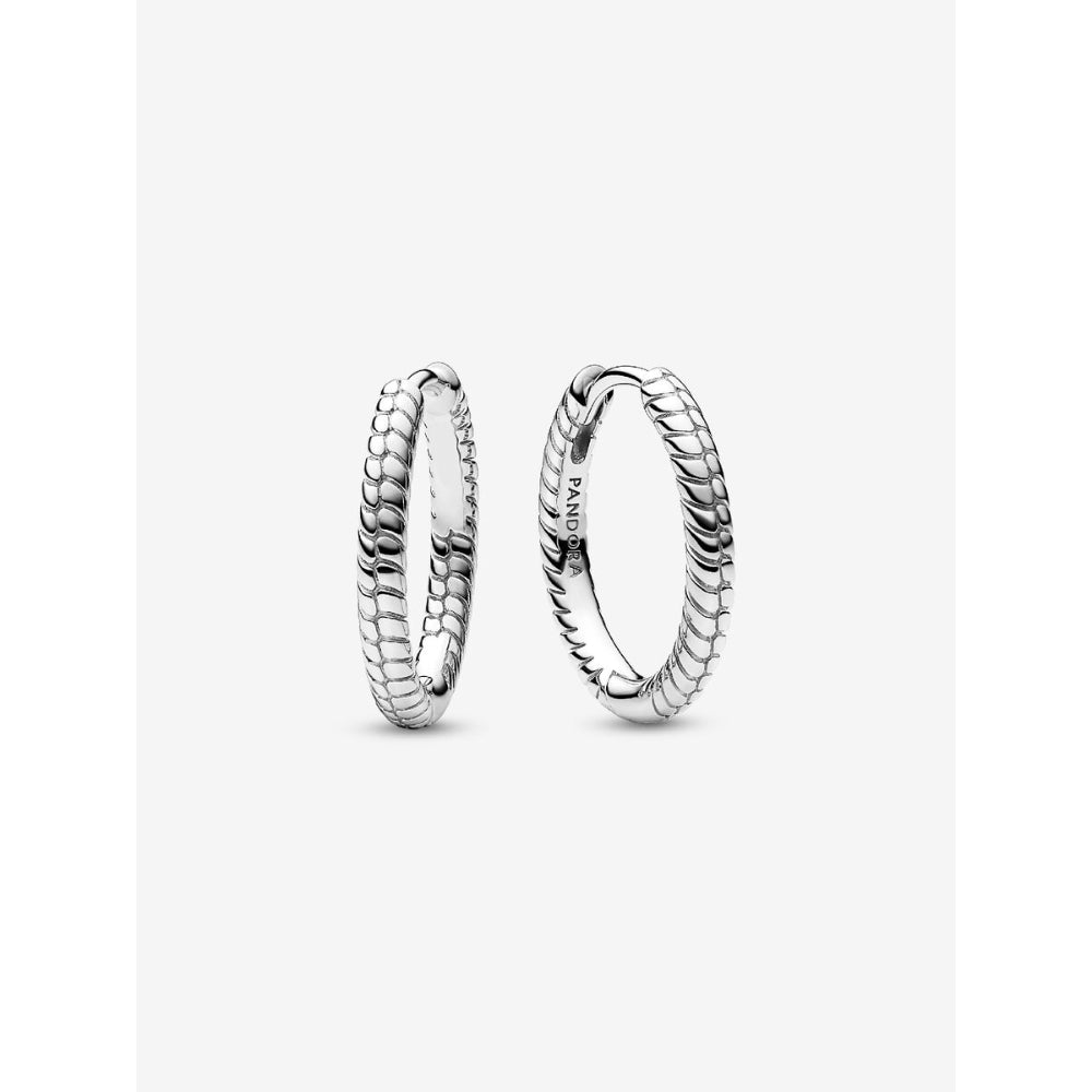 Pandora Moments Sterling Silver Small Charm Hoop Earrings Image 1