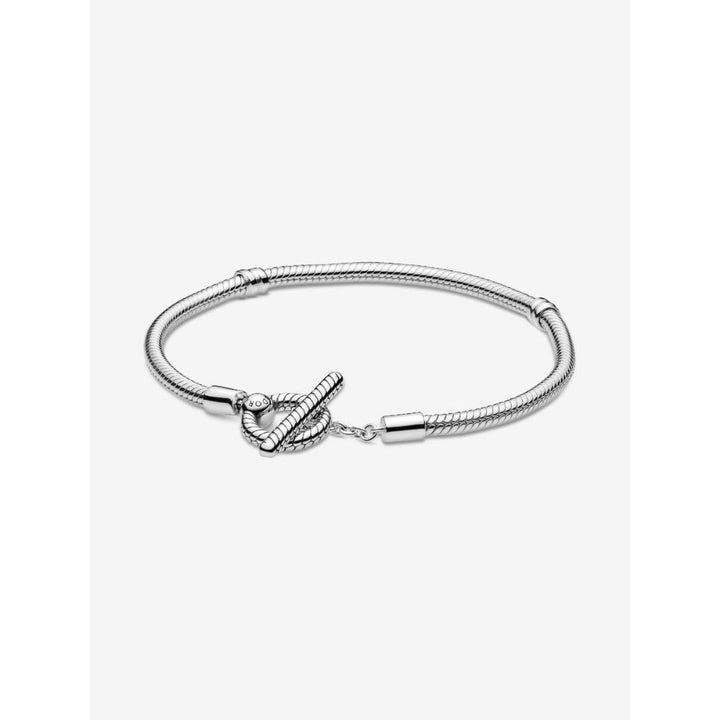 Pandora Moments Sterling Silver T - Bar Snake Chain Bracelet Image 1
