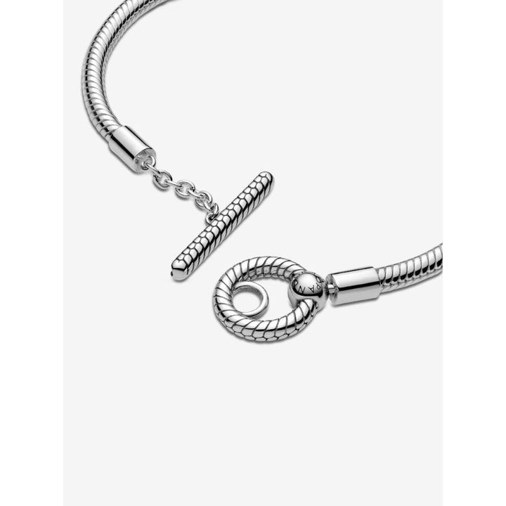 Pandora Moments Sterling Silver T - Bar Snake Chain Bracelet Image 6