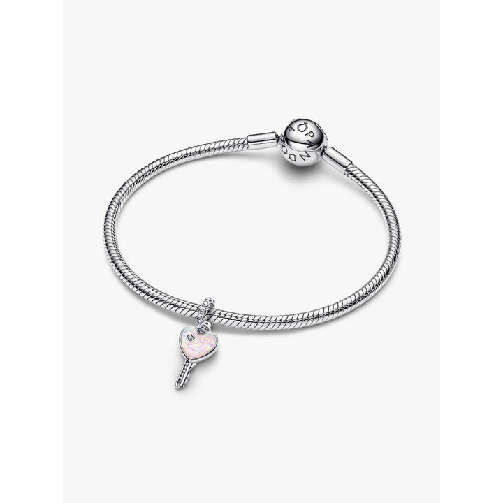 Pandora Opalescent Heart Key Dangle Charm Image 3