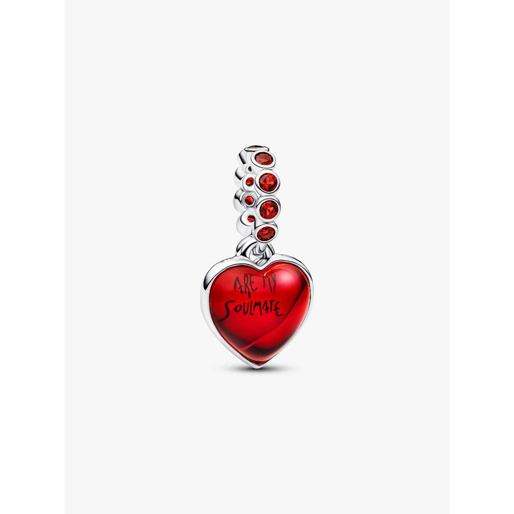 Pandora Red Murano Glass Heart Double Dangle Charm 1