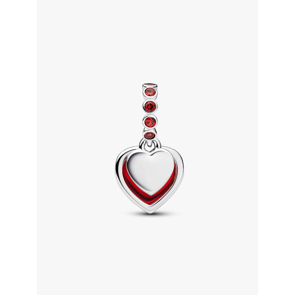 Pandora Red Murano Glass Heart Double Dangle Charm 5