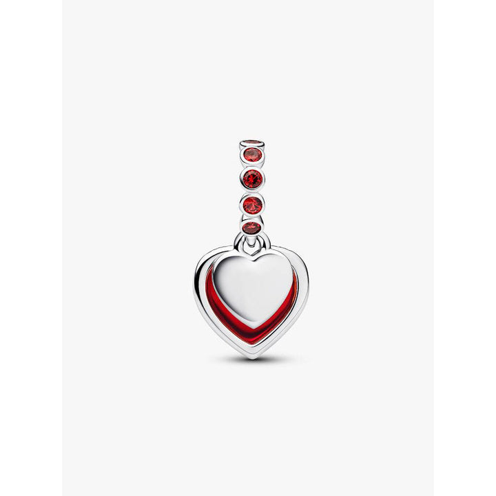 Pandora Red Murano Glass Heart Double Dangle Charm 5
