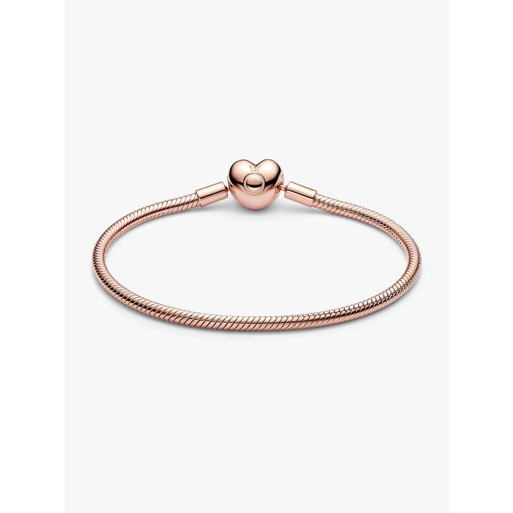 Pandora Rose Gold Heart Clasp Snake Chain Bracelet - MococoPandora583050C00-16Bracelets