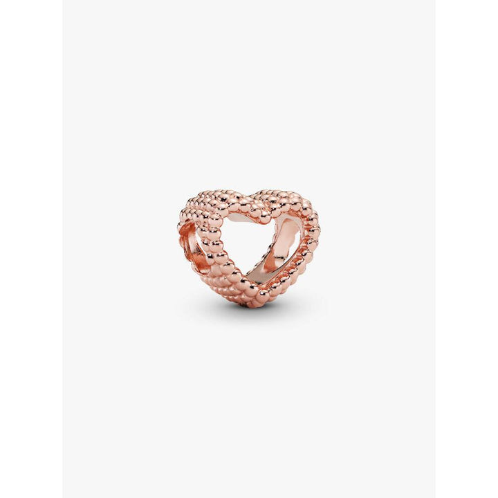 Pandora Rose Gold Plated Beaded Open Heart Charm Image 1