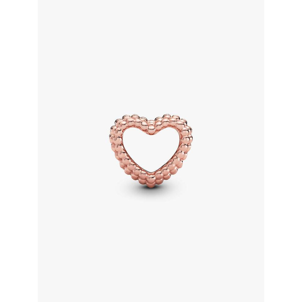 Pandora Rose Gold Plated Beaded Open Heart Charm Image 4