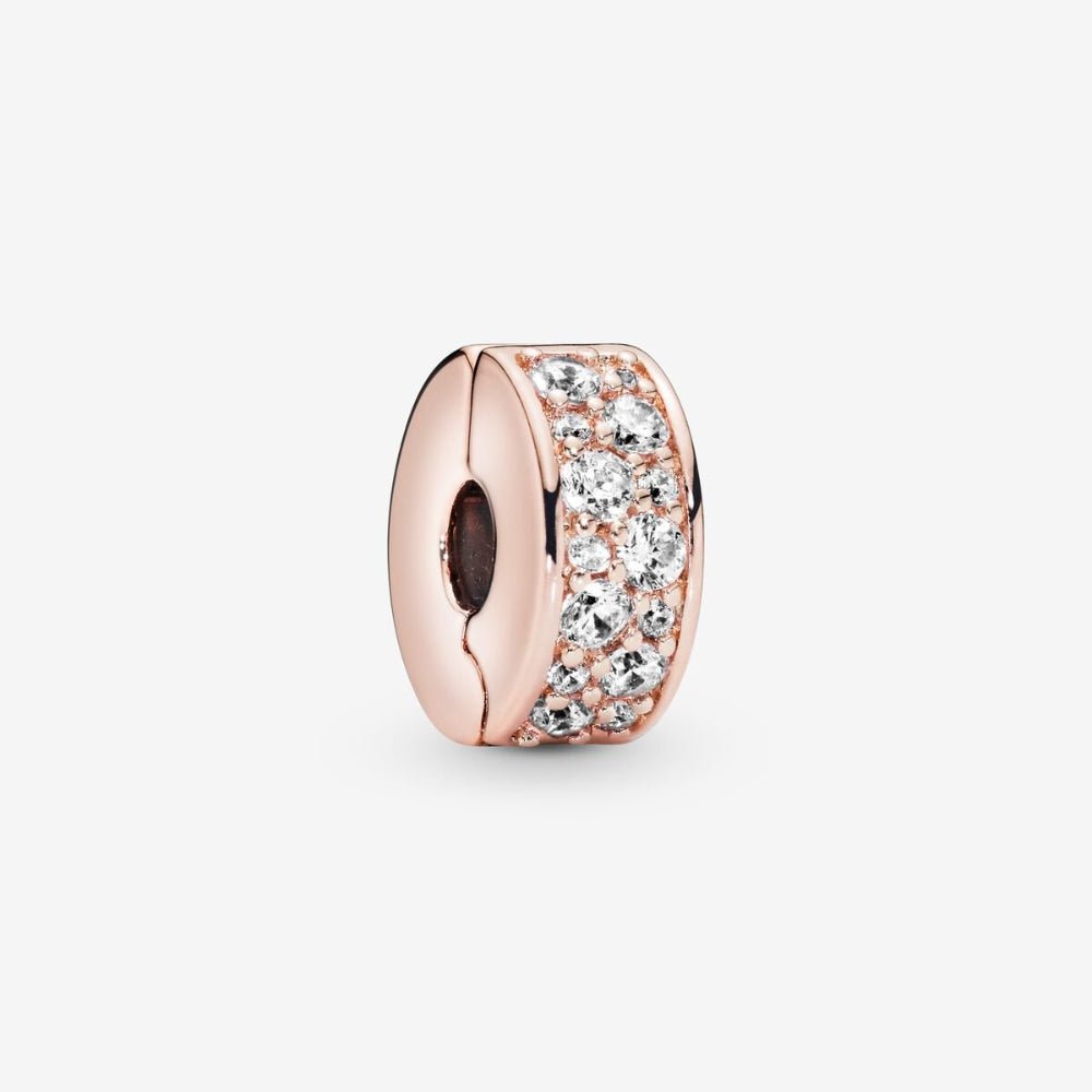 Rose Gold Plated Clear Pave Clip Charm