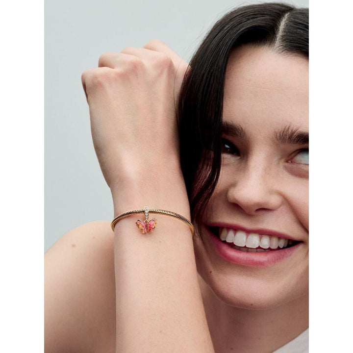 Pandora Rose Gold Plated Pink & Yellow Murano Glass Butterfly Dangle Charm - MococoPandora782698C015700303126524Charms