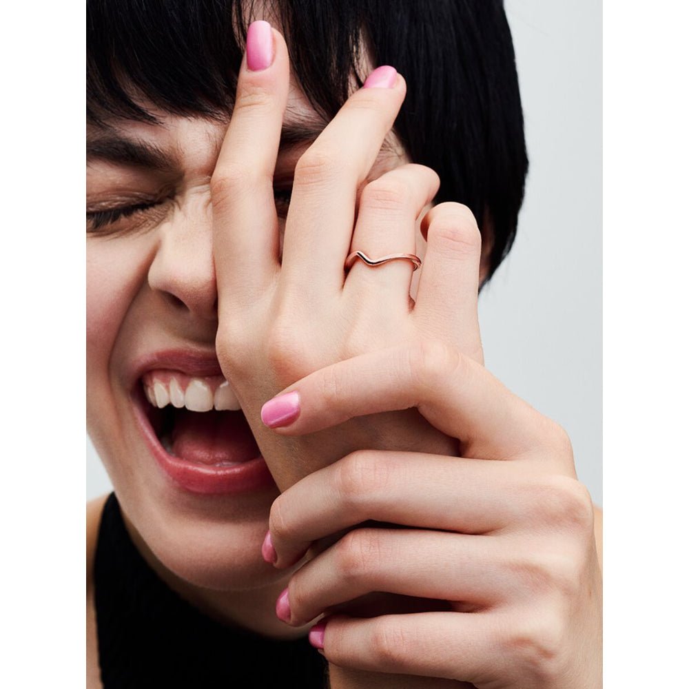 Pandora Rose Gold Plated Polished Wave Ring - MococoPandora183095C00-485700303093642Rings