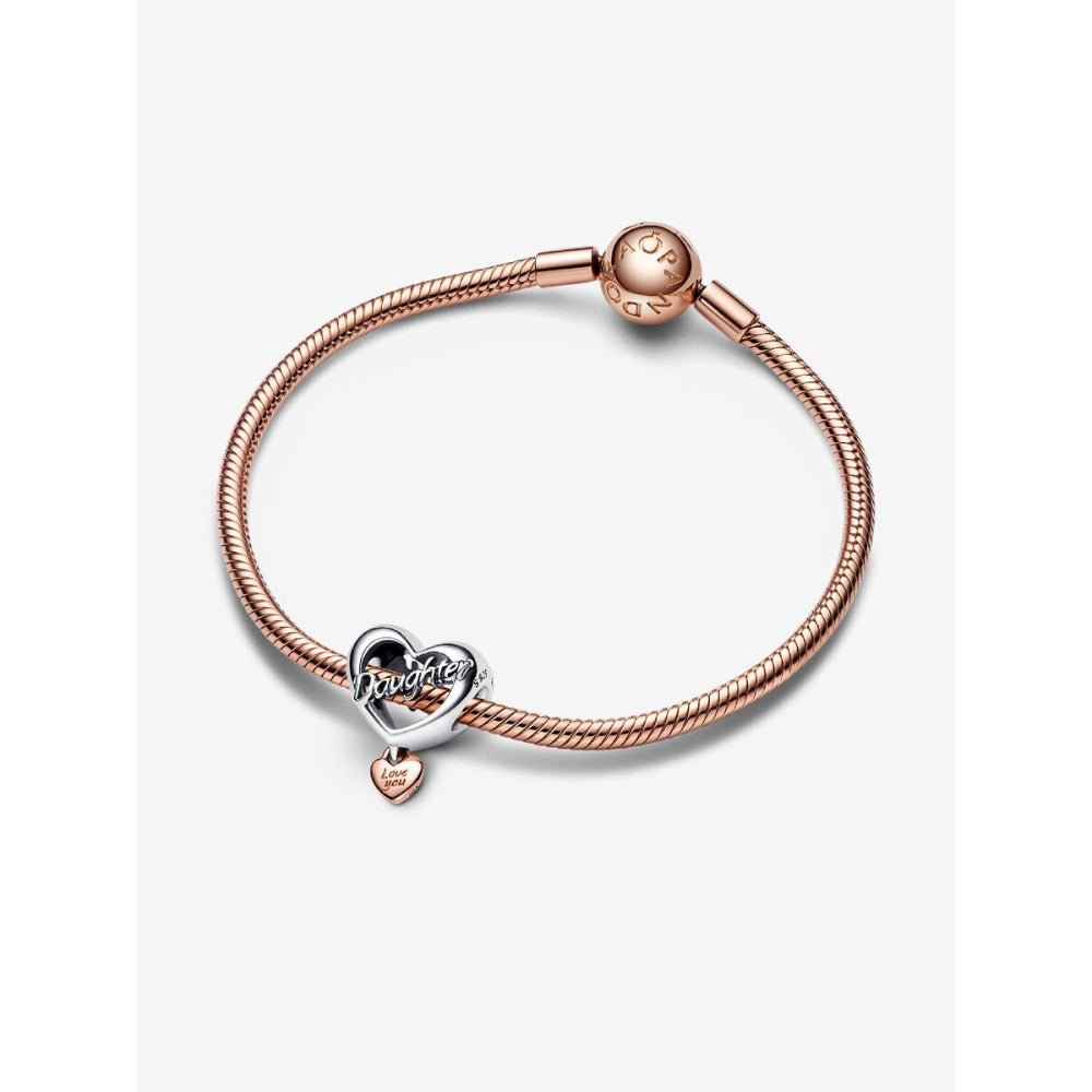 Pandora Rose Gold Plated Silver Love You Daughter Heart Charm - MococoPandora782327C005700303013879Charms