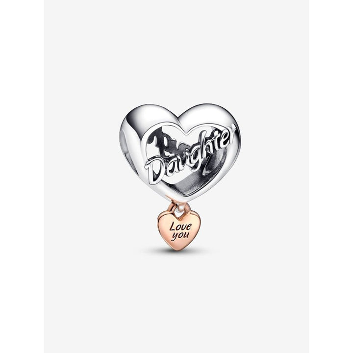Pandora Rose Gold Plated Silver Love You Daughter Heart Charm - MococoPandora782327C005700303013879Charms