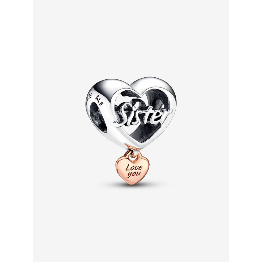 Pandora Rose Gold Plated Silver Love You Sister Heart Charm - MococoPandora782244C005700302997392Charms