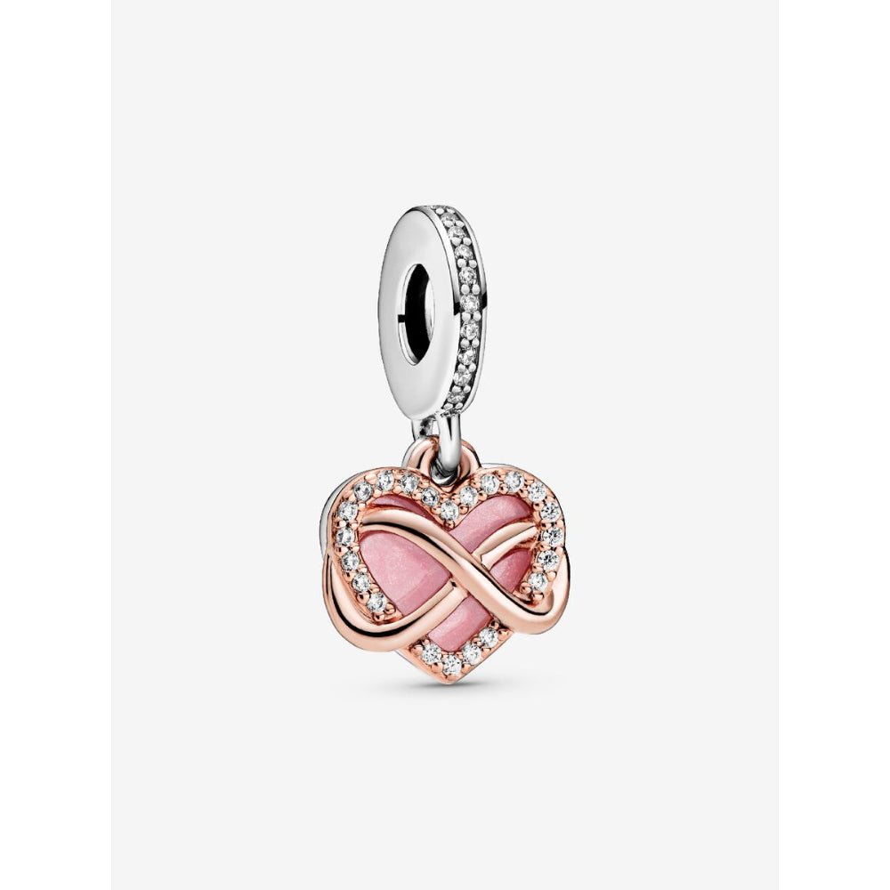 Pandora Rose Gold Plated Silver Sparkling Infinity Heart Dangle Charm - MococoPandora788878C015700302869392Charms