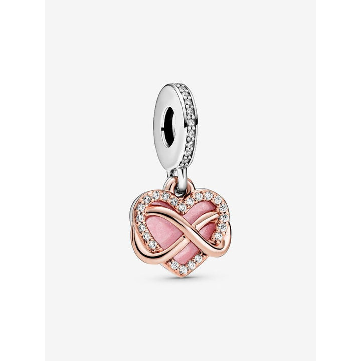 Pandora Rose Gold Plated Silver Sparkling Infinity Heart Dangle Charm - MococoPandora788878C015700302869392Charms