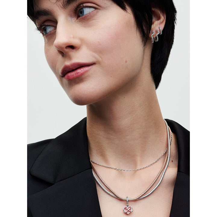 Pandora Rose Gold Plated Silver Sparkling Infinity Heart Dangle Charm - MococoPandora788878C015700302869392Charms