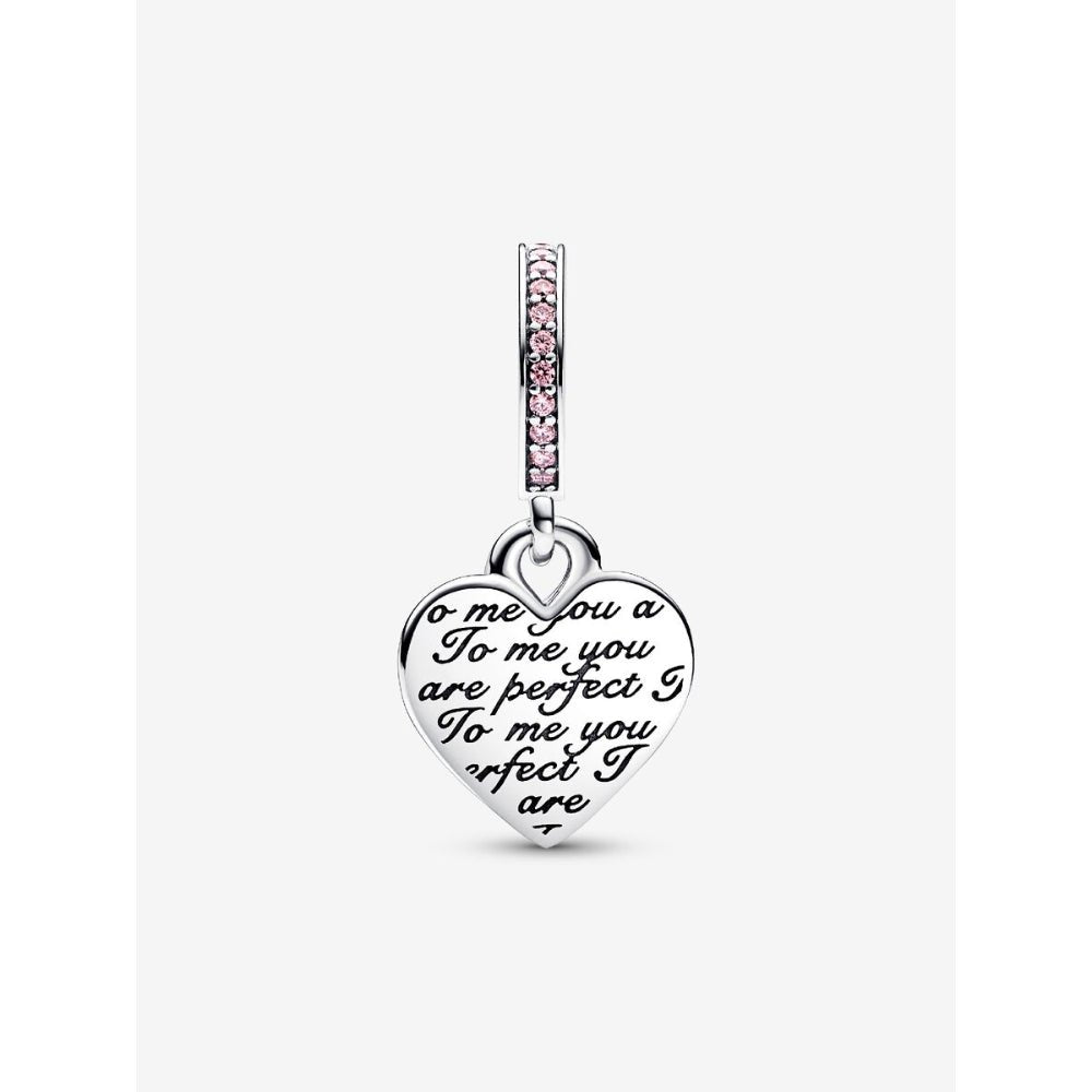 Pandora Rose Gold Plated Silver Two - Tone Infinity Mum Heart Double Dangle Charm - MococoPandora782641C015700303039794Charms