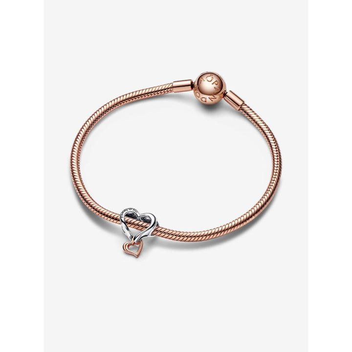 Pandora Rose Gold Plated Silver Two - Tone Openwork Infinity Heart Charm - MococoPandora782642C005700303039831Charms