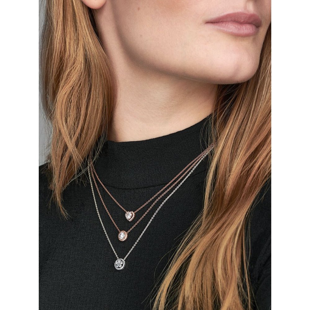 Pandora Rose Gold Plated Sparkling Heart Collier Necklace - MococoPandora388425C01-455700302899924Necklace