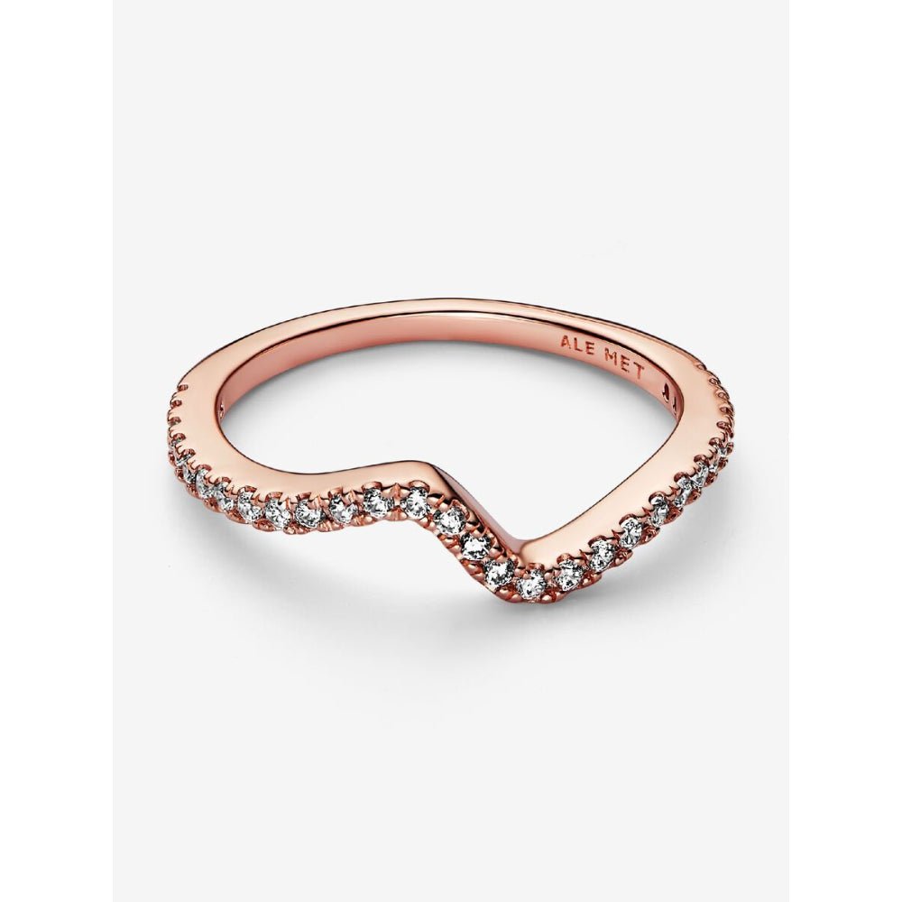 Pandora Rose Gold Plated Sparkling Wave Ring - MococoPandora182539C01-485700303024233Rings