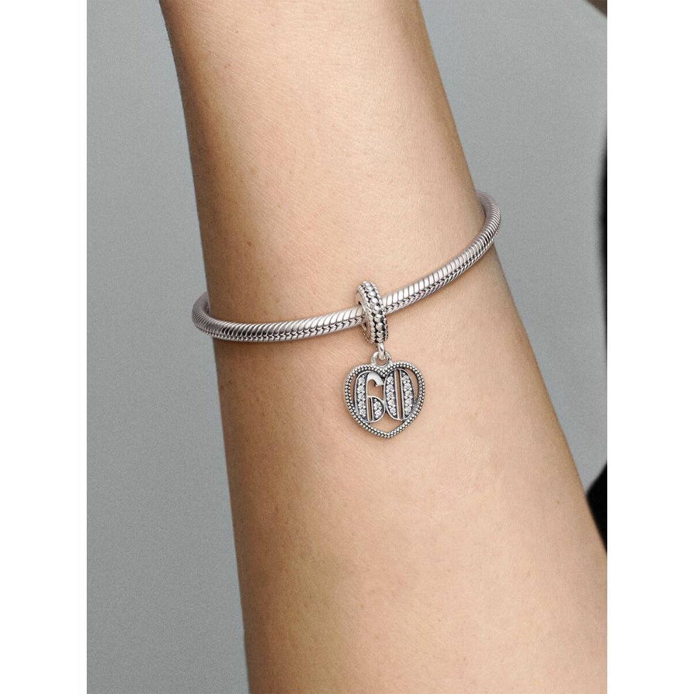 Pandora Silver 60th Celebration Dangle Charm - MococoPandora797265CZ5700302659689Charms