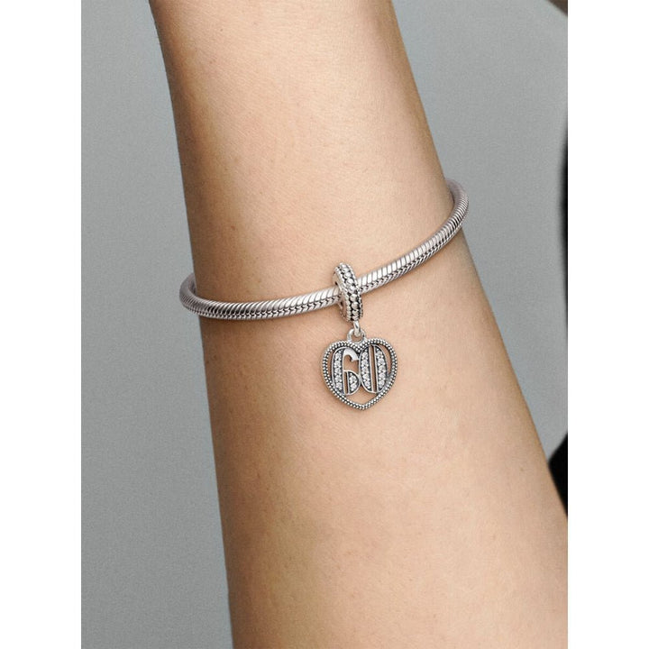 Pandora Silver 60th Celebration Dangle Charm - MococoPandora797265CZ5700302659689Charms