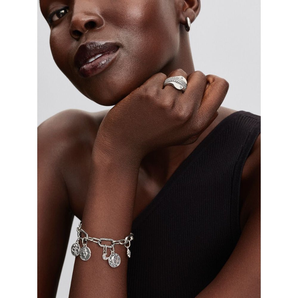 Pandora Silver and Clear Talisman Skull Medallion with Cubic Zirconia - MococoPandora794089C015700303218601Charms