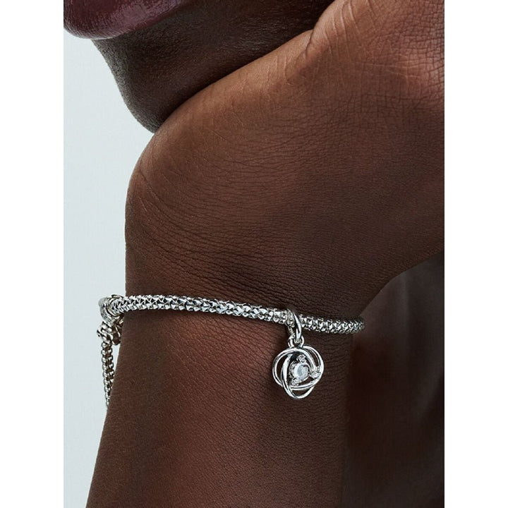 Pandora Silver April Eternity Circle Dangle Charm - MococoPandora793125C045700303110738Charms