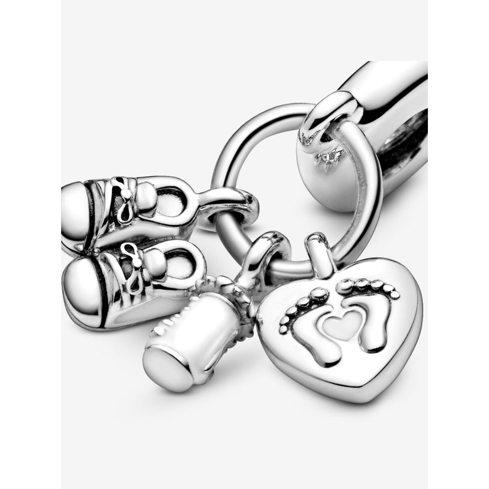 Pandora Silver Baby Bottle & Shoes Dangle Charm 6