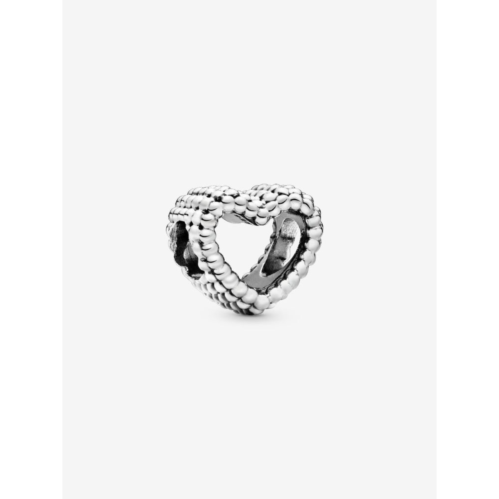 Pandora Silver Beaded Open Heart Charm 1