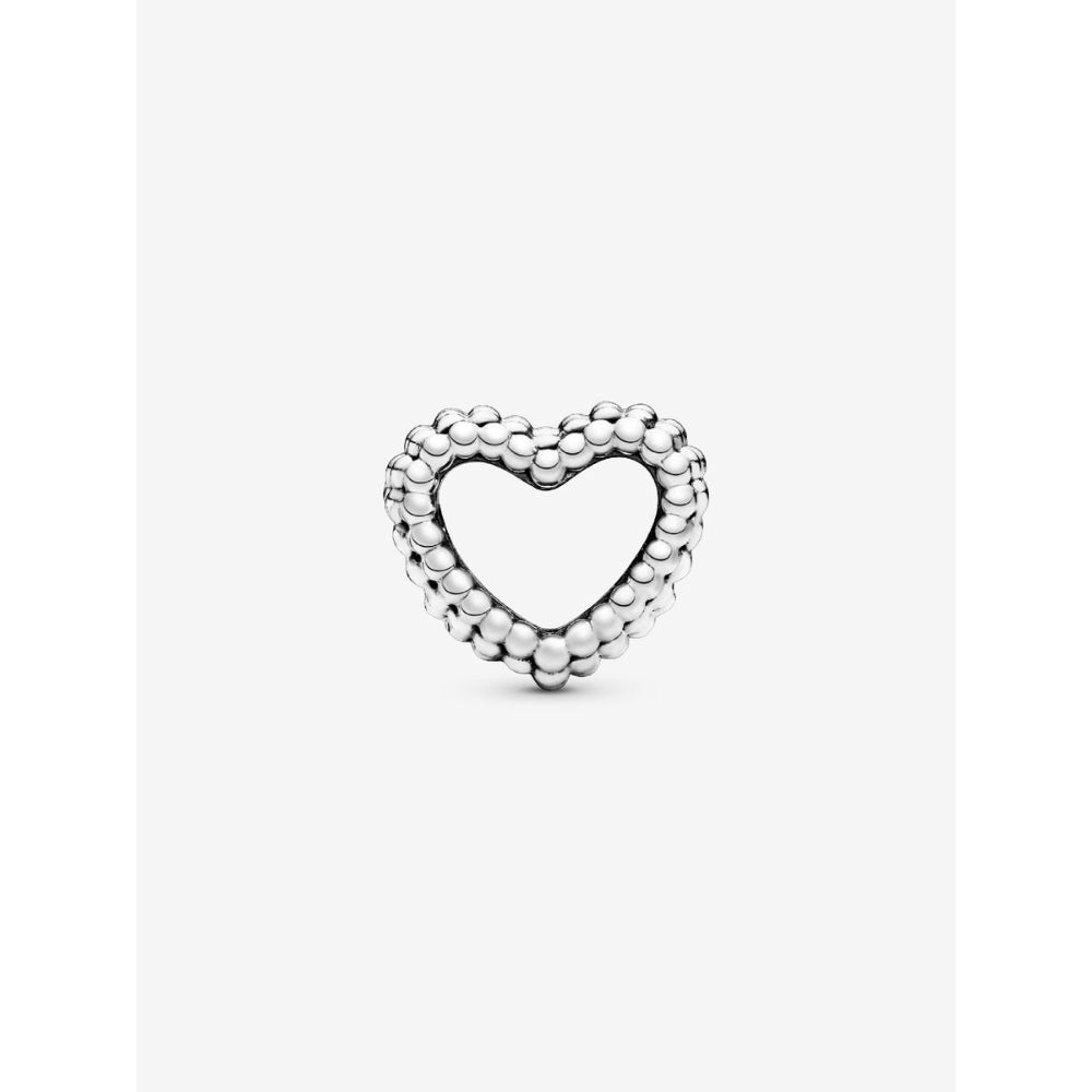 Pandora Silver Beaded Open Heart Charm 4