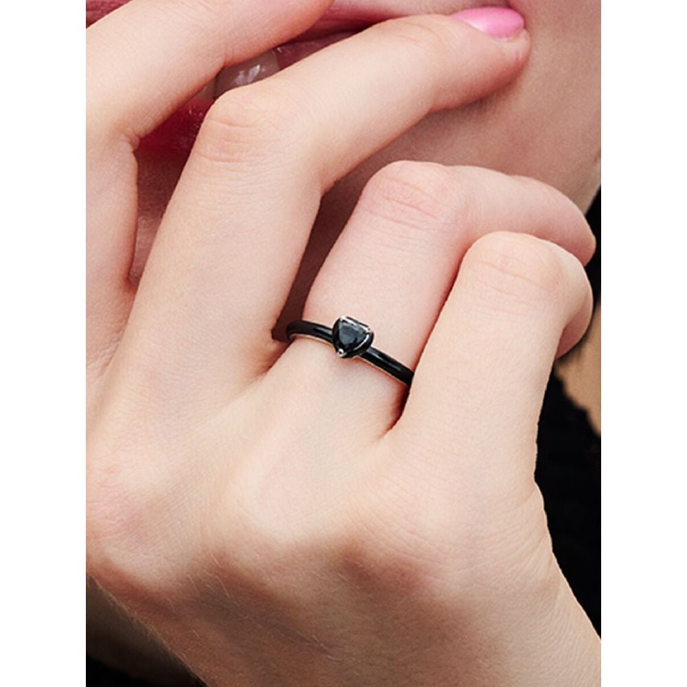 Pandora Silver Black Chakra Heart Ring - MococoPandora193088C01-445700303093321Rings