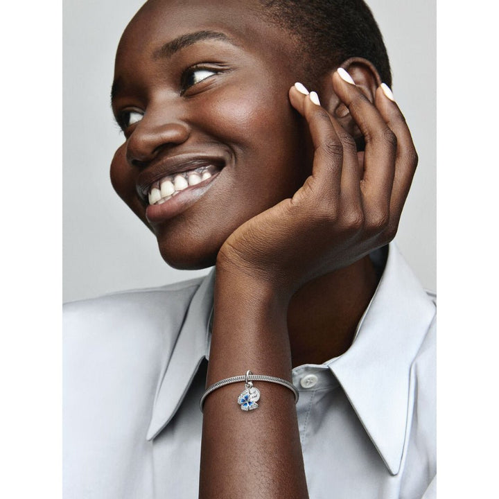 Pandora Silver Blue Butterfly & Quote Double Dangle Charm - MococoPandora790757C015700302970906Charms