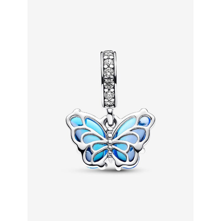 Pandora Silver Blue Murano Glass Butterfly Dangle Charm - MococoPandora792698C015700303046815Charms