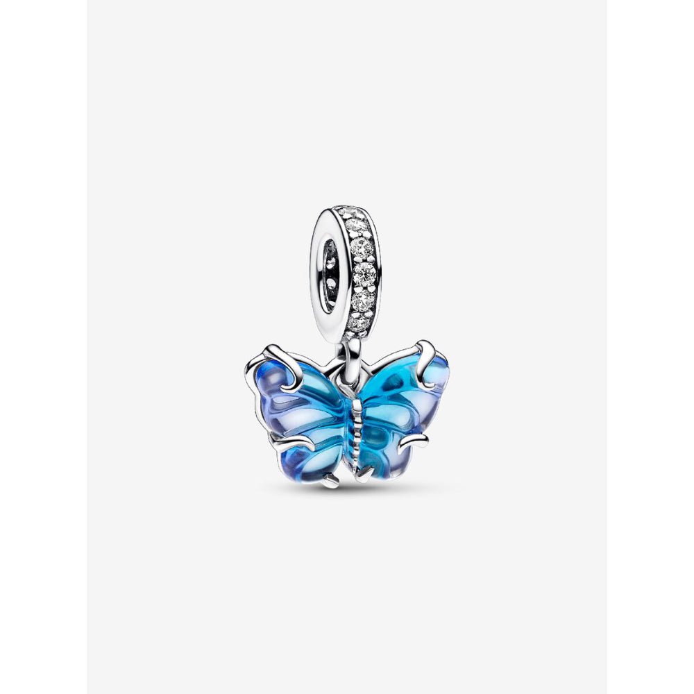 Pandora Silver Blue Murano Glass Butterfly Dangle Charm - MococoPandora792698C015700303046815Charms
