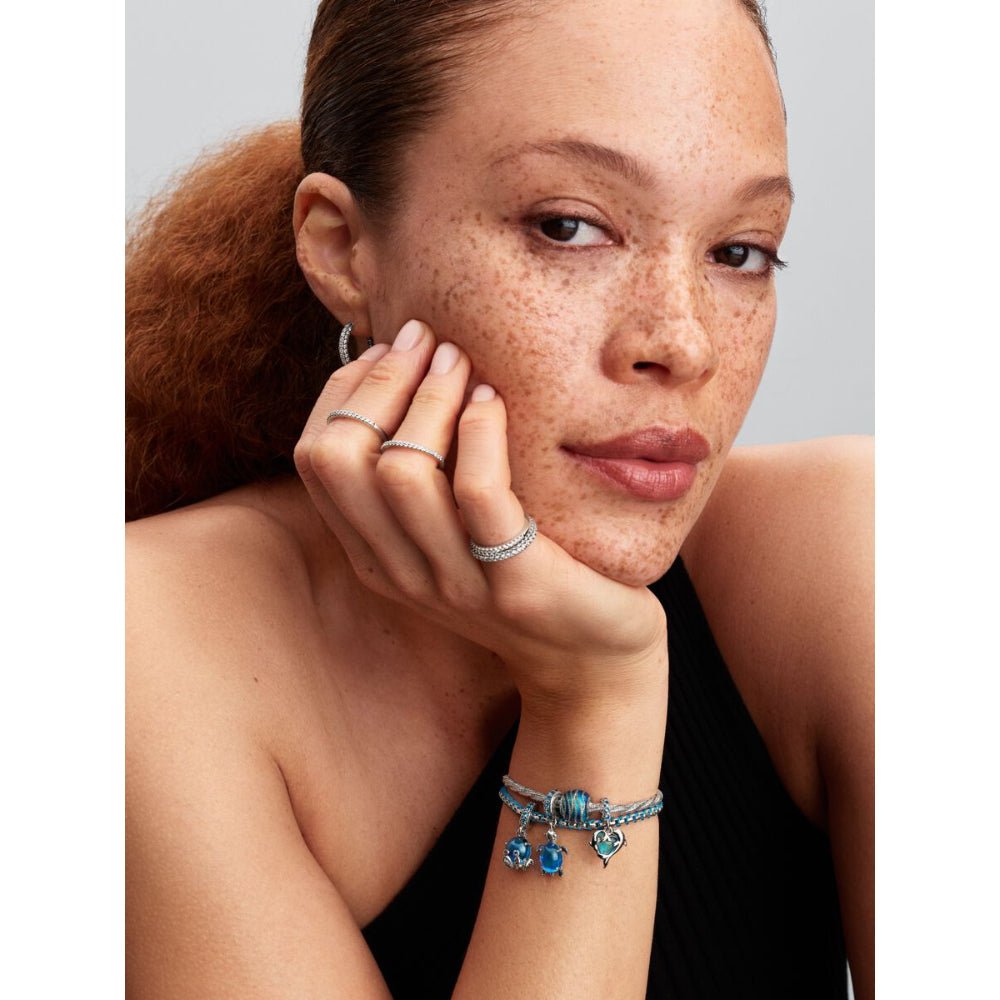 Pandora Silver Blue Murano Glass Dolphins Dangle Charm - MococoPandora793924C015700303193175Charms