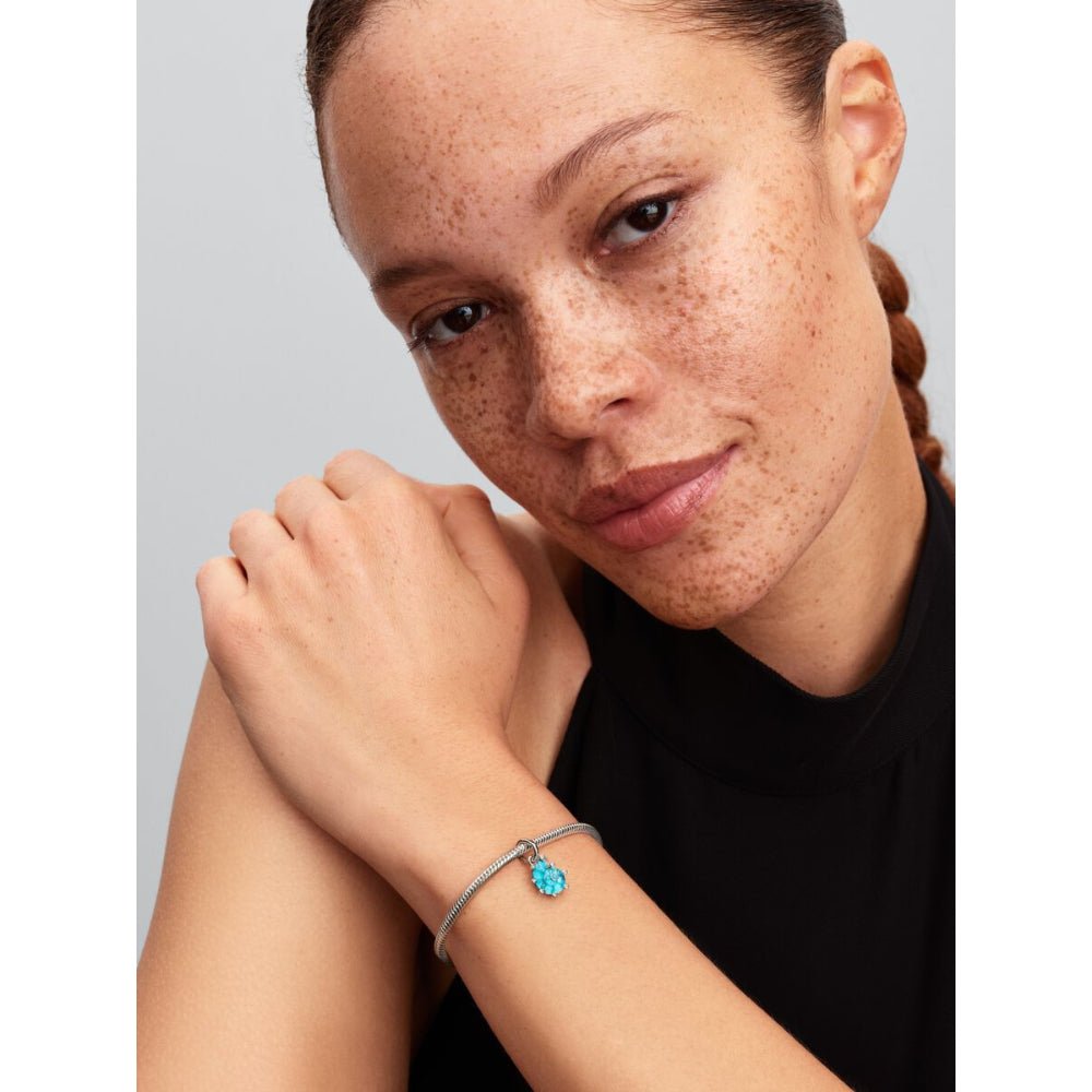 Pandora Silver Blue Murano Glass Sea Snail Dangle Charm - MococoPandora793900C015700303194998Charms