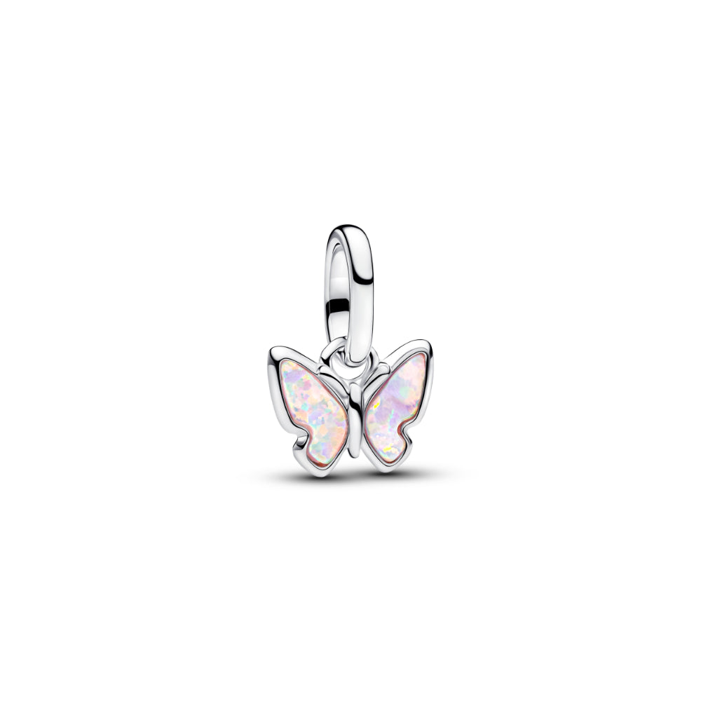 Pandora Silver Butterfly Mini Dangle Pink Charm Image 1