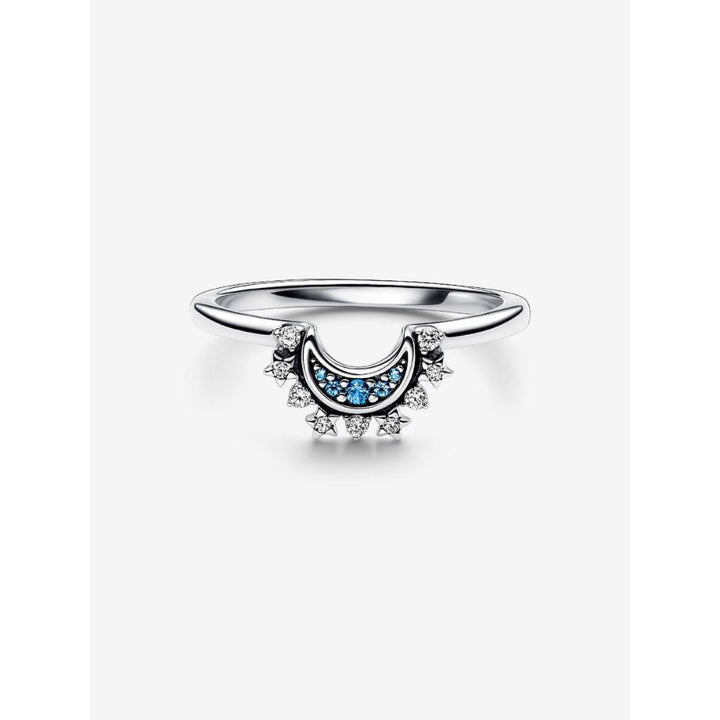 Pandora Silver Celestial Blue Sparkling Moon Ring - MococoPandora192675C01-485700303047034Rings