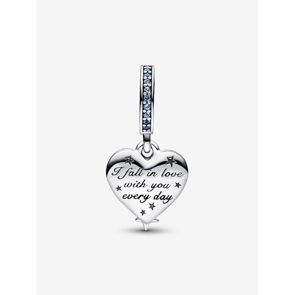 Pandora Silver Celestial Shooting Star Heart Double Dangle Charm - MococoPandora792356C015700303013893Charms