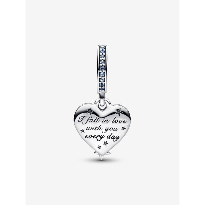 Pandora Silver Celestial Shooting Star Heart Double Dangle Charm - MococoPandora792356C015700303013893Charms