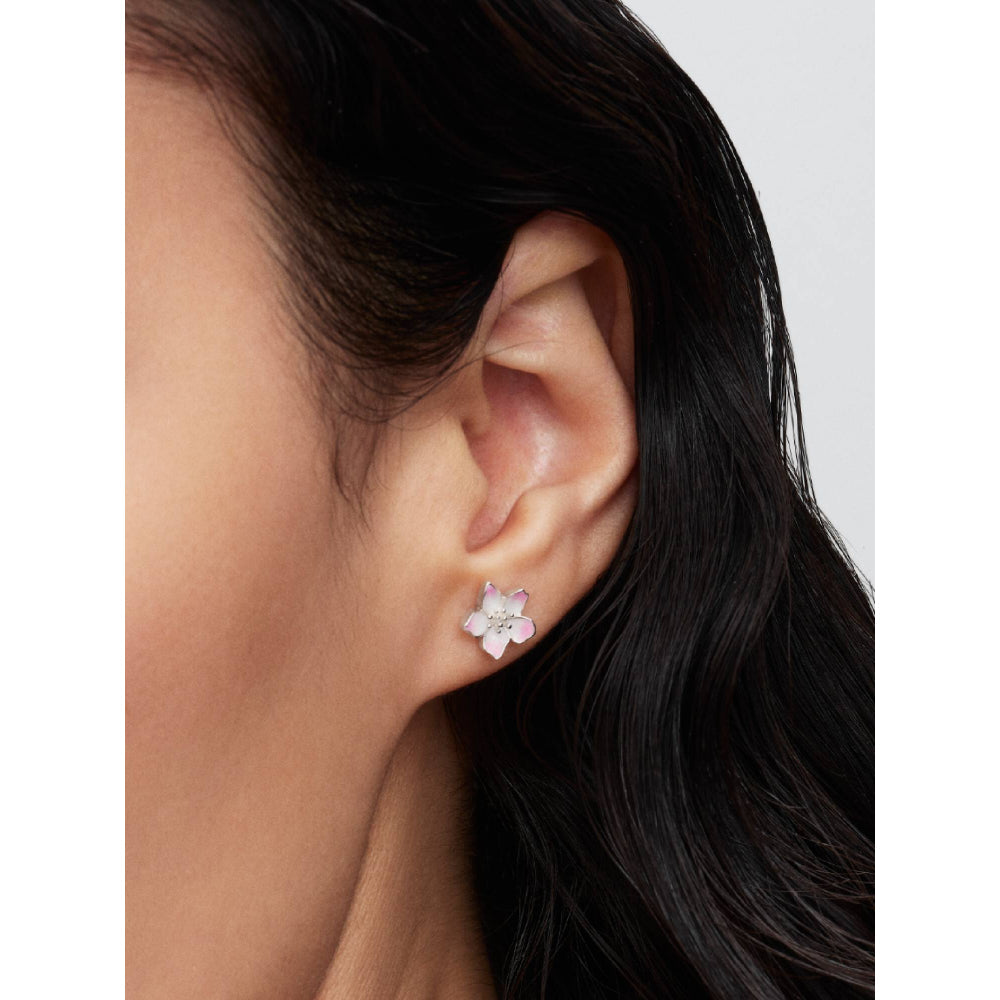 Pandora Silver Cherry Blossom Stud Earrings Image 2