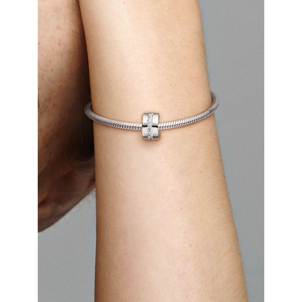 Pandora Silver Clear Sparkling Row Clip Charm - MococoPandora791972CZ5700302496185Charms