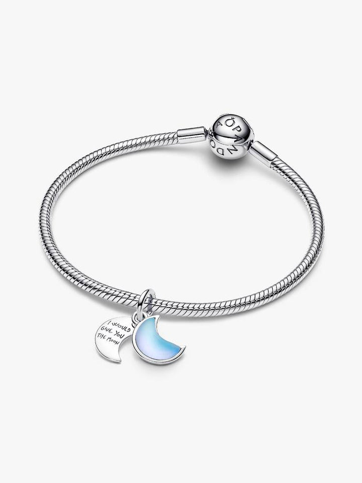 Pandora Silver Crescent Moon Double Dangle Charm - MococoPandora794272C015700303230887Charms