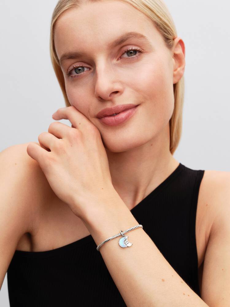 Pandora Silver Crescent Moon Double Dangle Charm - MococoPandora794272C015700303230887Charms