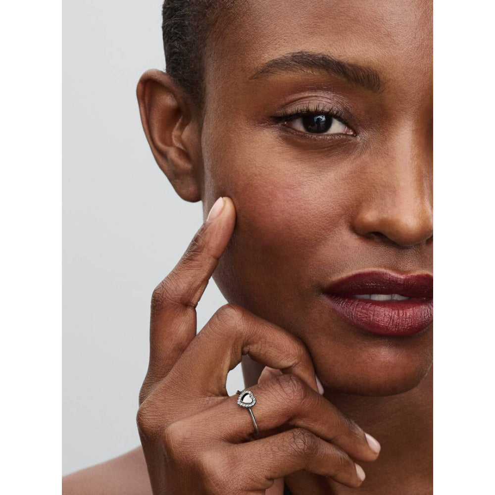 Pandora Silver Cubic Zirconia Heart Ring Image 3