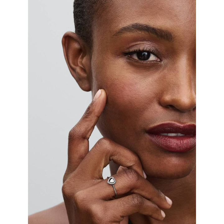 Pandora Silver Cubic Zirconia Heart Ring Image 3